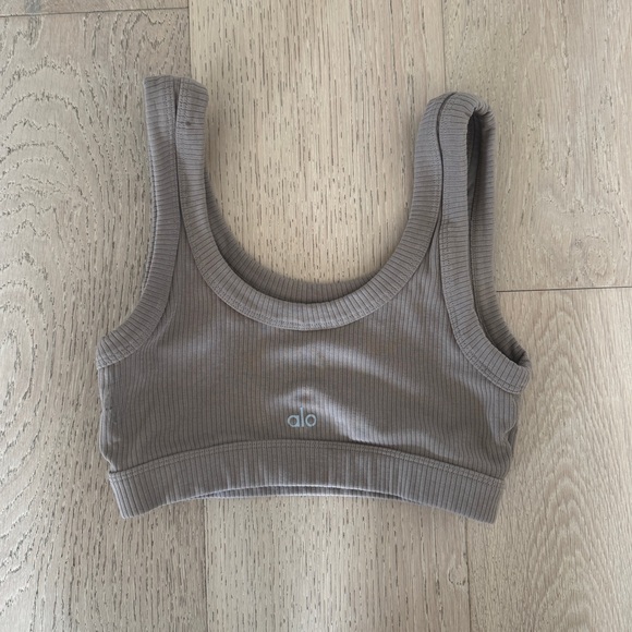 Alo Yoga Wellness Bra in Brown - Picture 2 of 3